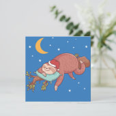 Cute Sloth Feestdagenkaart (Staand voorkant)