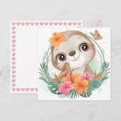 Cute Sloth Feestdagenkaart (Voorkant / Achterkant)