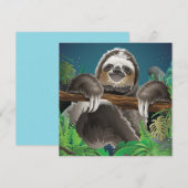 Cute Sloth Feestdagenkaart (Voorkant / Achterkant)