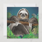 Cute Sloth Feestdagenkaart (Voorkant)