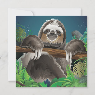 Cute Sloth Feestdagenkaart