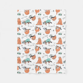 Cute Sloth Fleece Deken