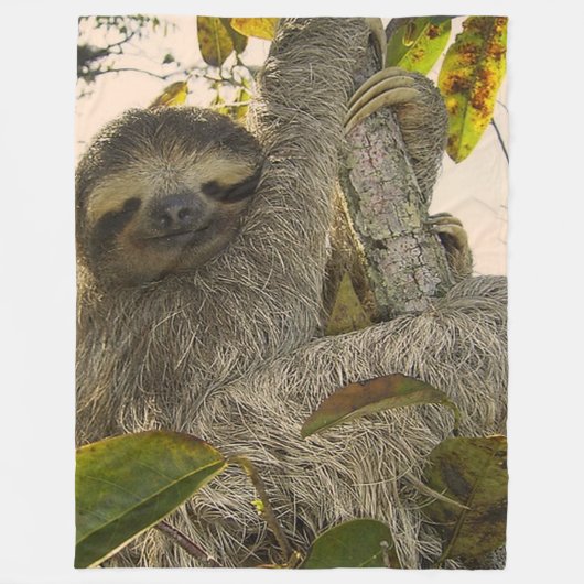 Cute Sloth Fleece Deken (Voorkant)