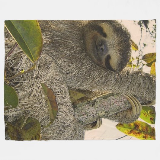 Cute Sloth Fleece Deken (Voorkant (Horizontaal))