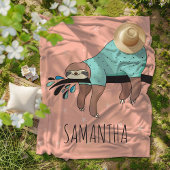 Cute Sloth Fleece Deken