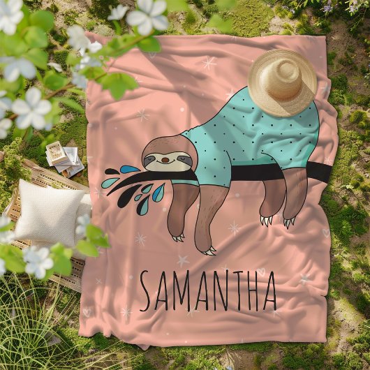 Cute Sloth Fleece Deken