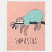 Cute Sloth Fleece Deken (Voorkant)