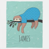 Cute Sloth Fleece Deken (Voorkant)