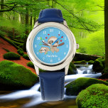 Cute sloth Friendss voegt naam toe Horloge<br><div class="desc">ontwerp op www.etsy.com/shop/InkleyStudio</div>