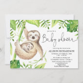 Cute sloth gender-neutraal baby shower kaart (Voorkant)