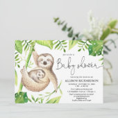 Cute sloth gender-neutraal baby shower kaart (Staand voorkant)