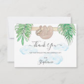 Cute Sloth Gender Neutral Baby shower Bedankt (Voorkant)