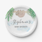 Cute Sloth Gender Neutral Baby shower Papieren Bordje (Voorkant)