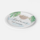 Cute Sloth Gender Neutral Baby shower Papieren Bordje (Gekanteld)