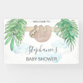 Cute Sloth Gender Neutral Baby shower Spandoek (Horizontaal)
