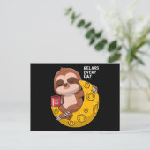 Cute sloth geniet van koffie briefkaart (Staand voorkant)