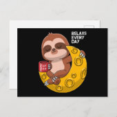 Cute sloth geniet van koffie briefkaart (Voorkant / Achterkant)