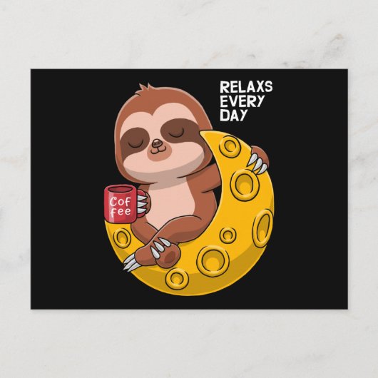 Cute sloth geniet van koffie briefkaart (Voorkant)