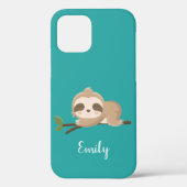 Cute sloth gepersonaliseerde naam Case-Mate iPhone case (Achterkant)