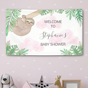 Cute Sloth Girl Baby shower Spandoek
