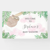 Cute Sloth Girl Baby shower Spandoek (Horizontaal)