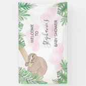 Cute Sloth Girl Baby shower Spandoek (Verticaal)