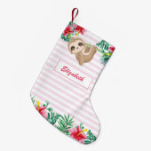 Cute Sloth girly op maat gemaakt Kleine Kerstsok (Voorkant (Hangend))