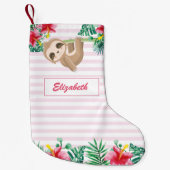 Cute Sloth girly op maat gemaakt Kleine Kerstsok (Voorkant)
