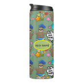 Cute Sloth Green Pattern Funny doet het citaat Thermosbeker (Geroteerd rechts)
