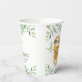 Cute Sloth Greenery Boy Baby shower Birthday   Papieren Bekers (Links)