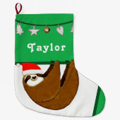 Cute Sloth Grote Kerstsok (Voorkant)