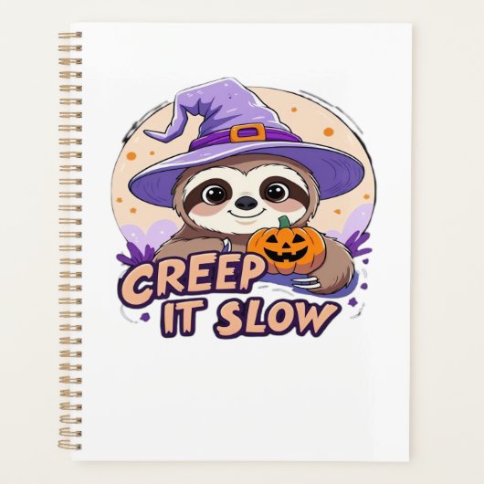 Cute Sloth Halloween Shirt � Funny Creep It Slow W Planner (Voorkant)