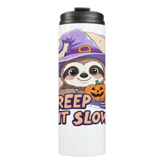 Cute Sloth Halloween Shirt � Funny Creep It Slow W Thermosbeker (Voorkant)