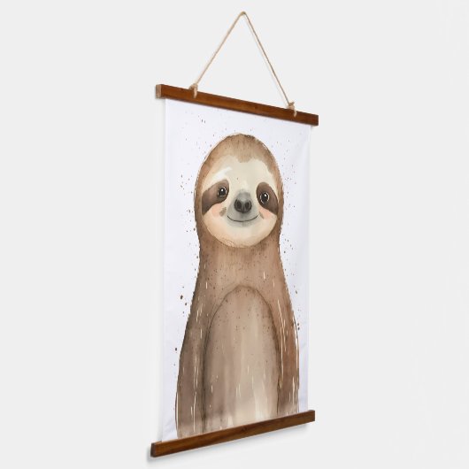 Cute Sloth Hangend Wandkleed (Gebogen)