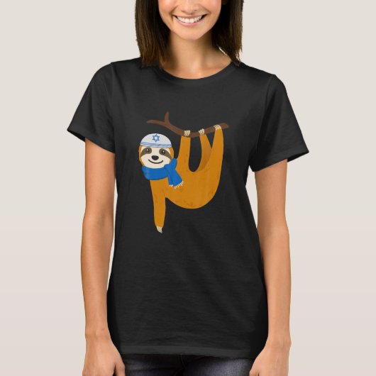 Cute Sloth Hanukkah Lazy Sloths Lover Jewish Funny T-shirt (Voorkant)