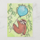 Cute Sloth Happy Birthday Briefkaart (Voorkant)