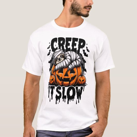 Cute Sloth Happy Halloween T-shirt (Voorkant)