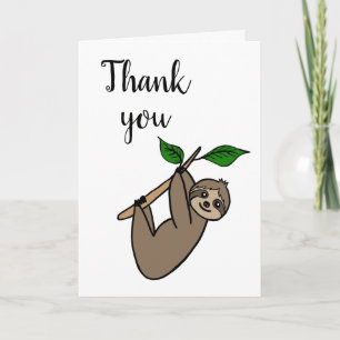 Cute Sloth Hartelijk dank Kaart