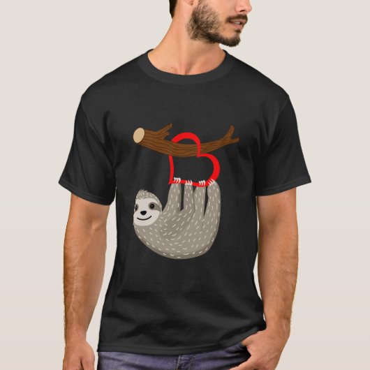 Cute Sloth Heart Valentijnsdag voor mannen Kind T-shirt (Voorkant)