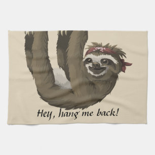 Cute sloth Hey, hang me terug! Theedoek
