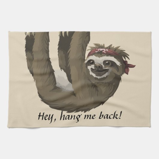 Cute sloth || Hey, hang me terug! Theedoek (Horizontaal)