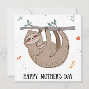 Cute Sloth Holiday Card Feestdagenkaart