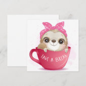 Cute Sloth Holiday Card Feestdagenkaart (Voorkant / Achterkant)