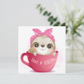 Cute Sloth Holiday Card Feestdagenkaart (Staand voorkant)