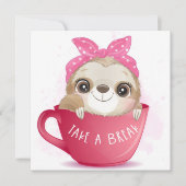 Cute Sloth Holiday Card Feestdagenkaart (Voorkant)