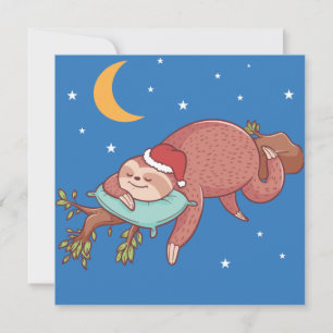 Cute Sloth Holiday Card Feestdagenkaart