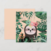 Cute Sloth Holiday Card Feestdagenkaart (Voorkant / Achterkant)