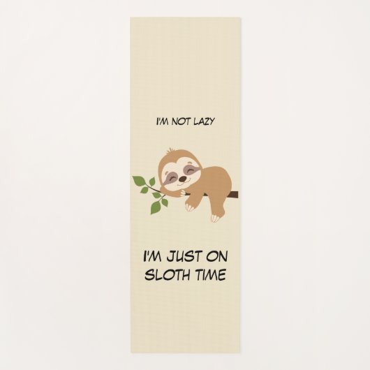 Cute Sloth Humor Fitness Girly Funny Quote Yogamat (Voorkant)