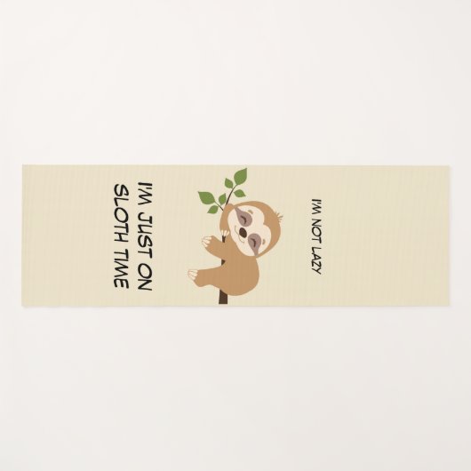 Cute Sloth Humor Fitness Girly Funny Quote Yogamat (Voorkant (horizontaal))