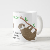Cute sloth Ik hang met je. Grote Koffiekop (Voorkant rechts)